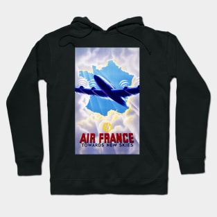 Vintage Travel Poster Air France Towards New Skies Hoodie